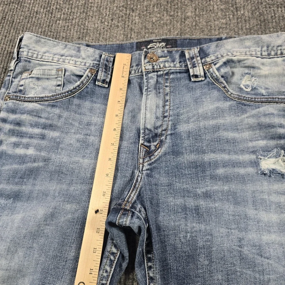 Silver Jeans Co. ZAC Jeans Mens‎ 38x30 Blue Relaxed Straight Light Wash Denim